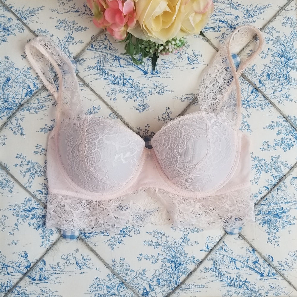 Sophie B Lacey Light/Baby Pink Bra (36C)